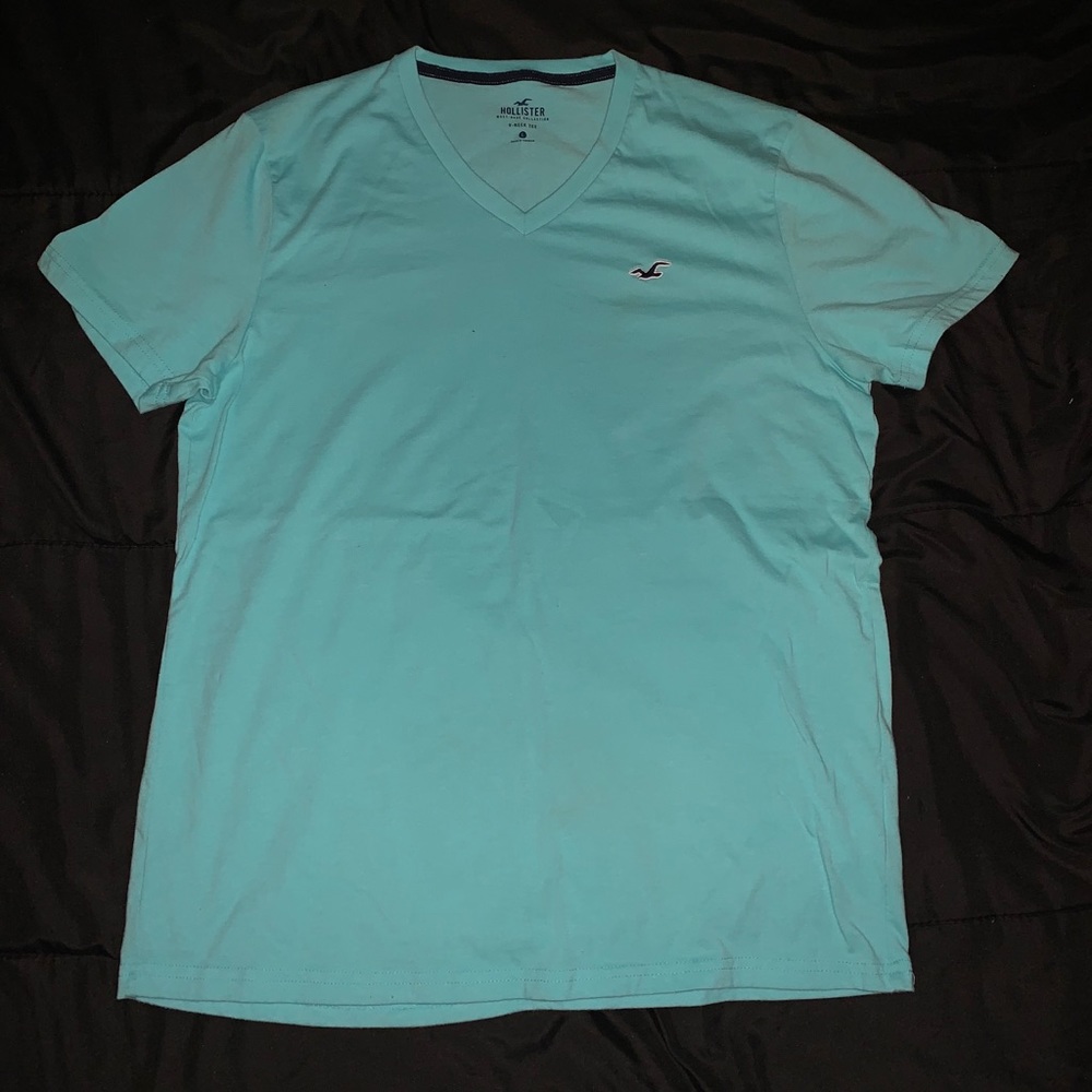Light Teal Hollister V Neck